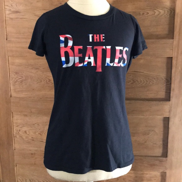THE BEATLES TEE SHIRT BLACK RED BLUE WHITE SMALL - Picture 1 of 6